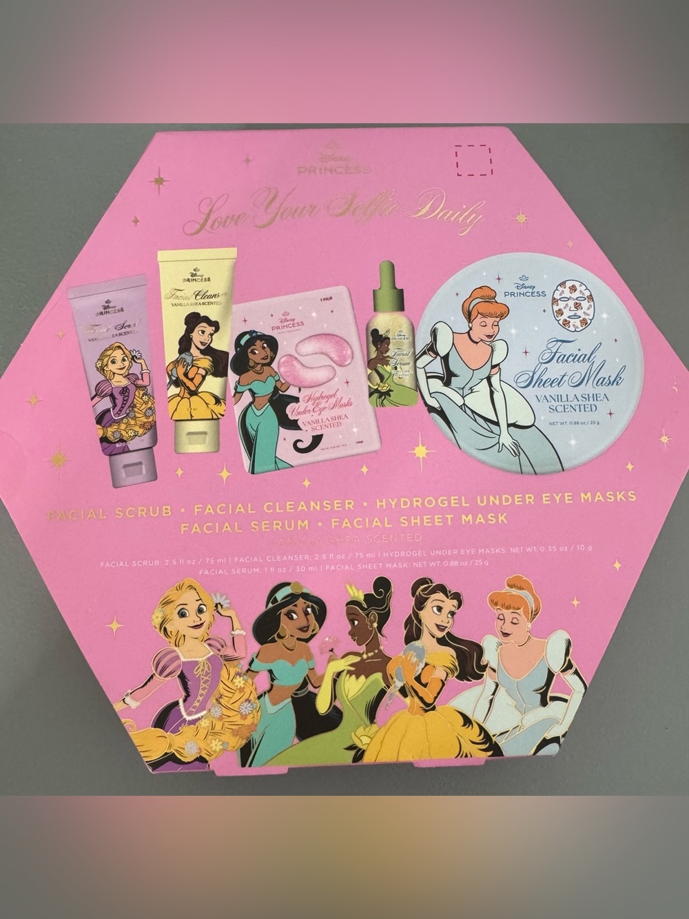 Disney Princess themed Skincare Mask Set — Pink with Blue Accent 5pcs